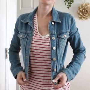 Topshop Denim Moto Jacket